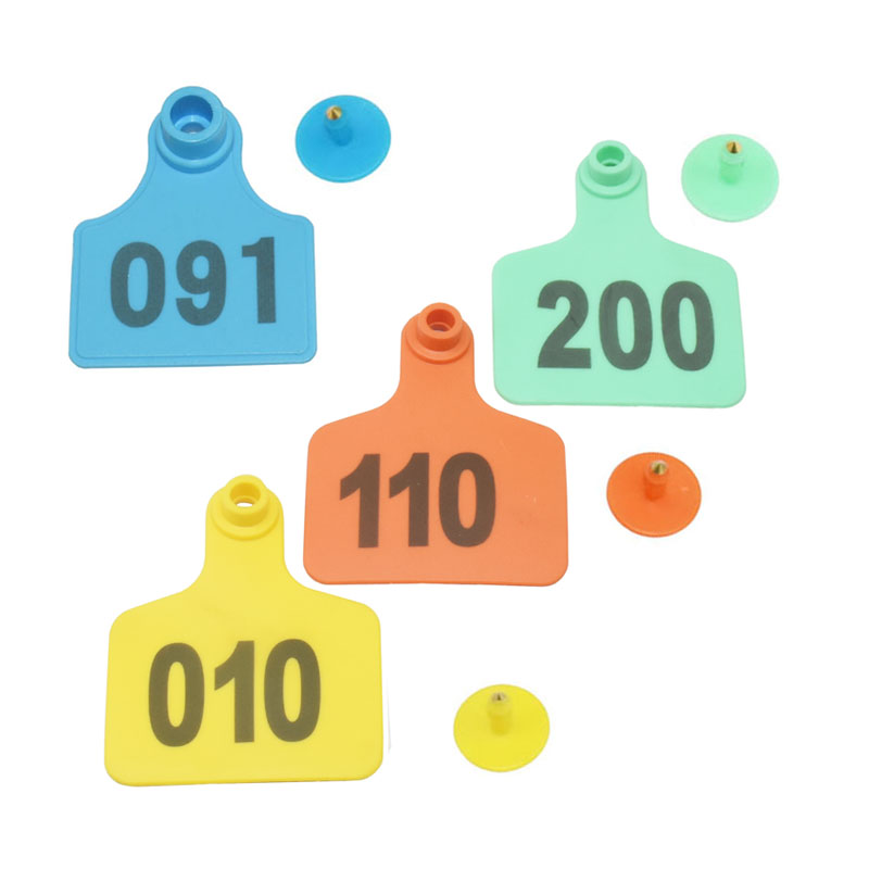 100 Sets Livestock Cow Cattle TPU Ear Tag Signs With Word Ear Tags Typing Copper Head Earrings Farm Animal Identification Card