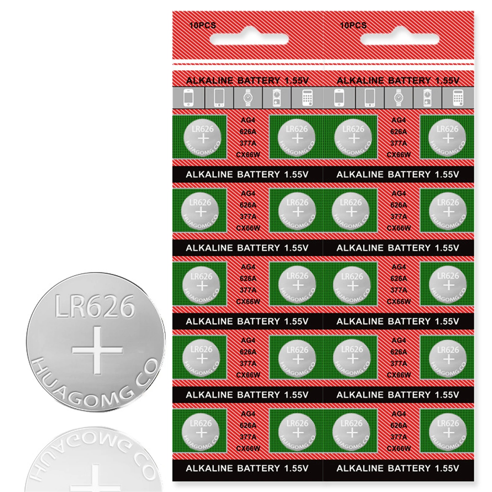 10-200 Stücke AG4/LR626 1,5 V Knopfbatterien SR626SW 377 377A 376 LR66 177 Münzen Zelle Alkaline Batterie für Uhren Spielzeug Kein Mercury