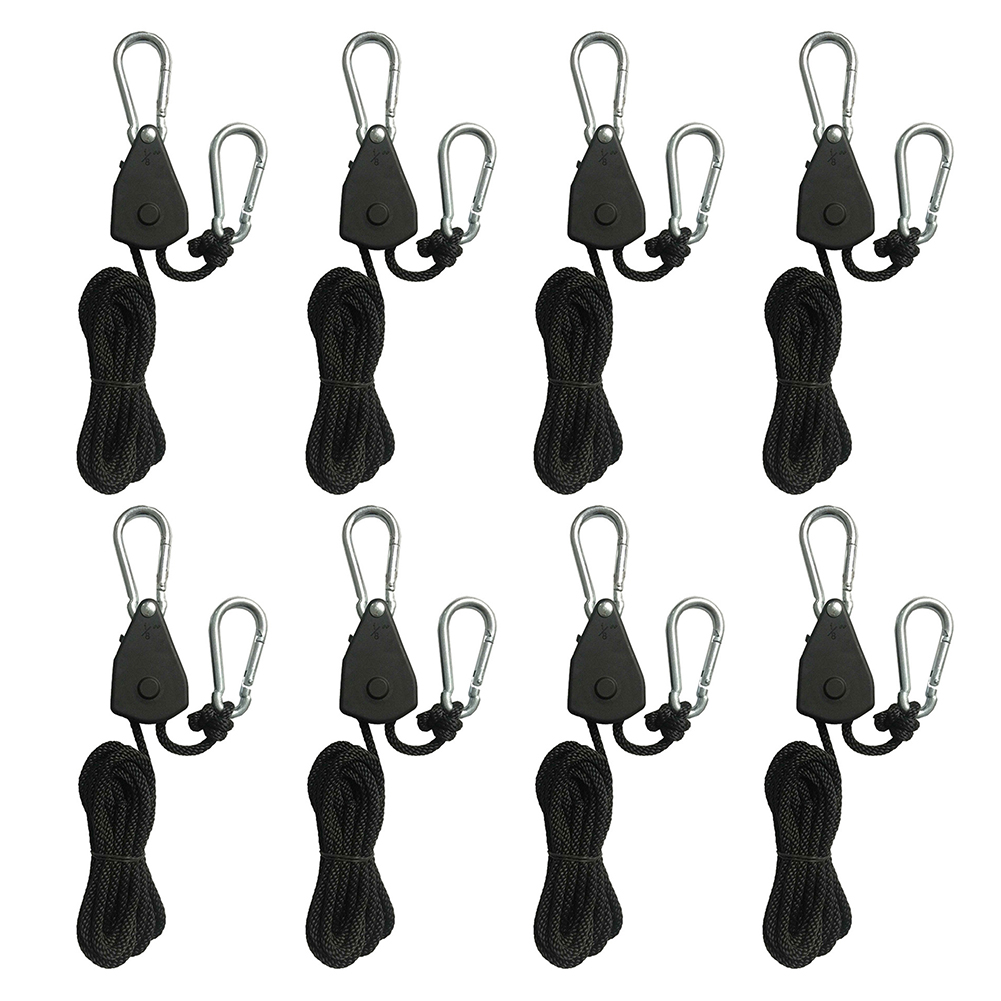 1/2/4/6/8/10/12/14/16pcs Touw Katrol 1.6M Ratel Vergrendeling Hanger Lamp Katrol Touwen Katrol Kano Boot Boog Stern Touw voor Camping