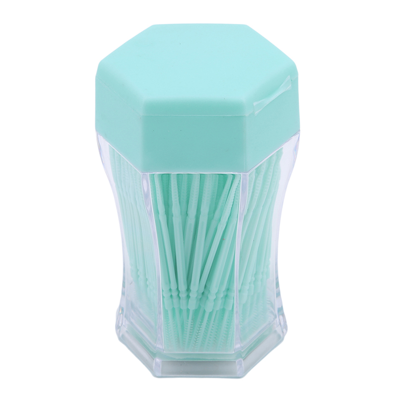 200 sztuk/zestaw miękkie tworzywo sztuczne podwójna głowica szczotkowana wykałaczka pielęgnacja jamy ustnej 6.2 Cm gorąca sprzedaż