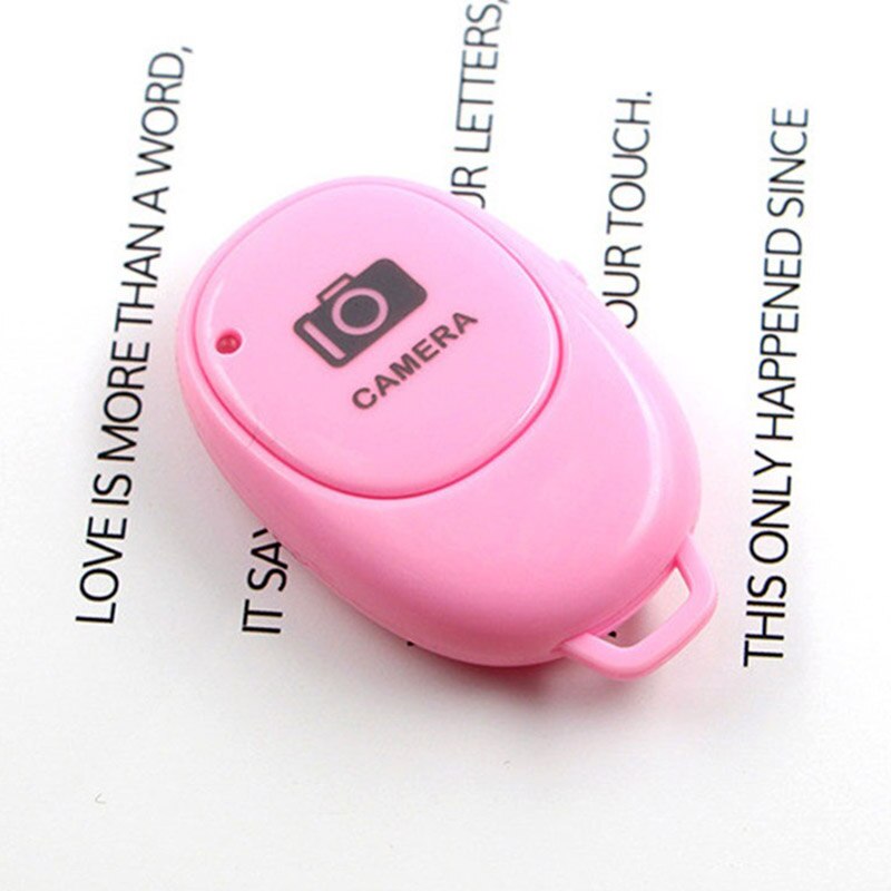 Mini Bluetooth-compatible Remote Control Button Wireless Controller Self-Timer Camera Stick Shutter Release Phone Selfie: Pink