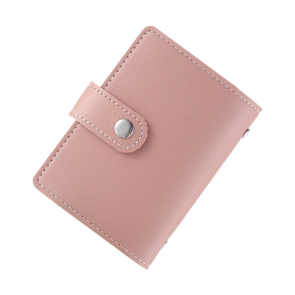 24 Card Slots Business Card Holder PU Leather Plastic Candy Color Korean Passport Bag Cute Card Holder Credit Card Bag: Style 2-pink