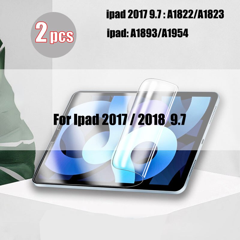 2 sztuk hydrożel Film dla Ipad Pro 11 12.9 2021 10.2 10.5 ekran Protector dla Ipad Air Mini 6 5 4 2 3 9 8th 7th Gen 2020 bez szkła: For 2017 2018 9.7