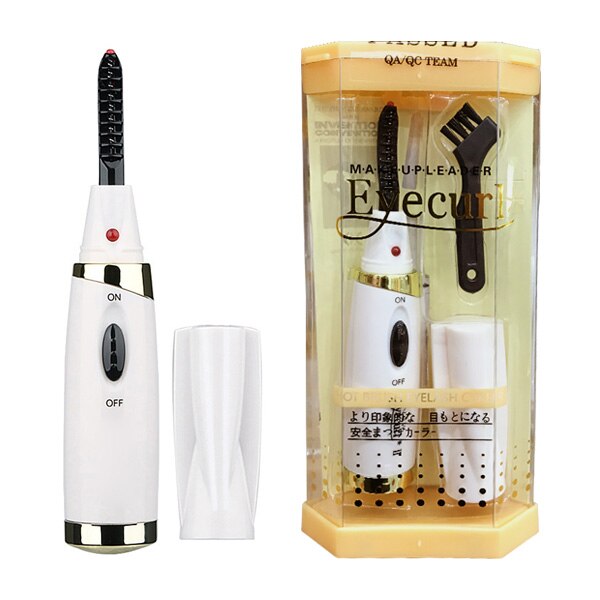 Intelligente Draagbare Verwarmde Elektrische Natuurlijke Curling Wimperkruller Wimpers Zorg Gereedschappen Professionele Wimperkruller: Batteryversion White