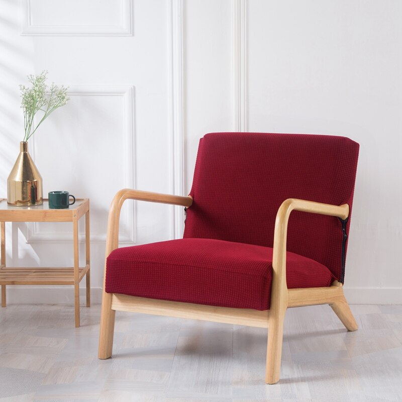 Nordic Accent Chairs Slipcovers Mid-Century Modern Armchair Cover for Living Room Lounge Single Sofa Protector Home Decor