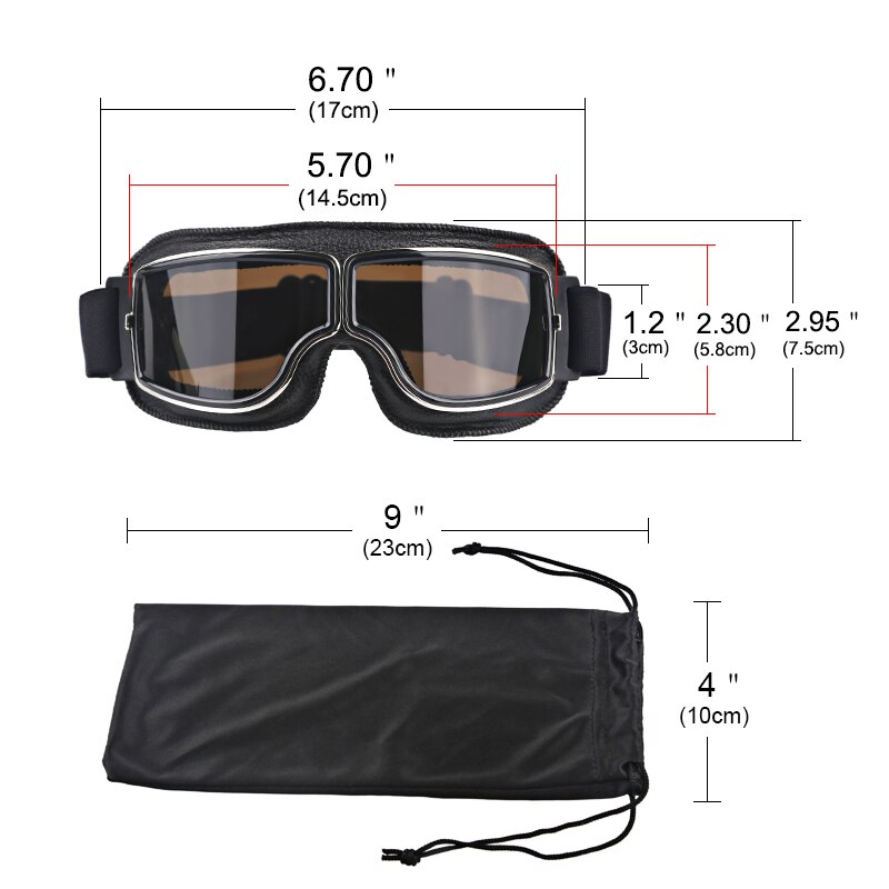 Windproof Motorcycle Vintage Goggles Moto Motorbike Goggles Retro Helmet Cycling