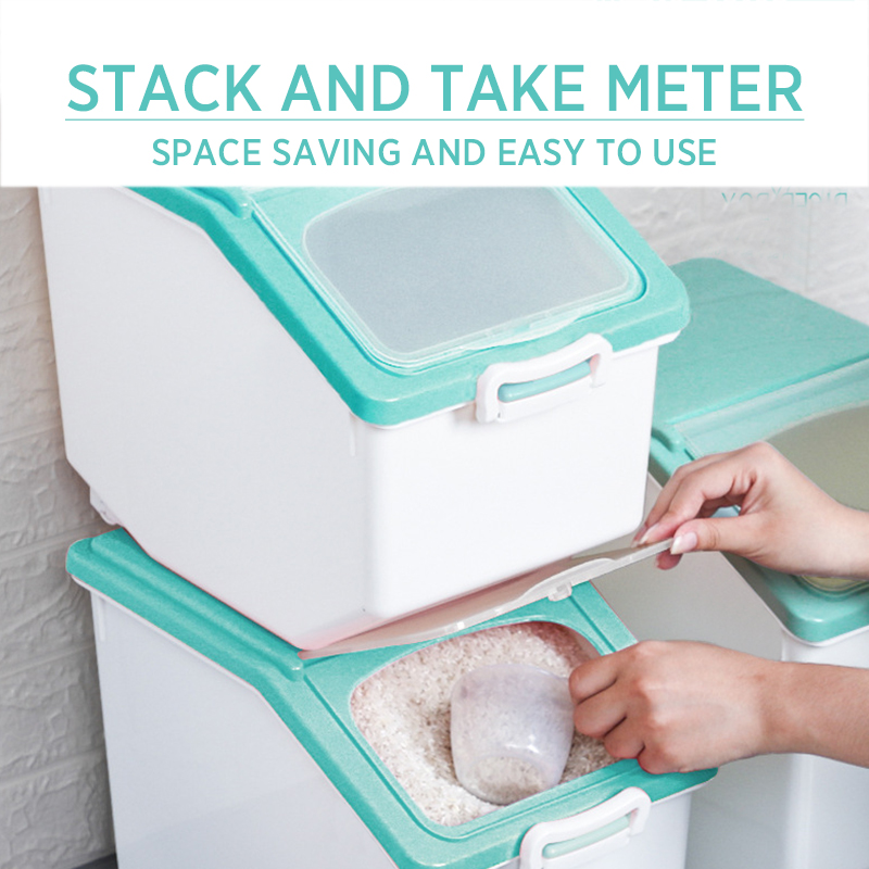 Kitchen Container 10/15KG Bucket Nano Insect-Proof Moisture-Proof Rice Box Grain Sealed Jar Home Storage Pet Dog Food Store Box