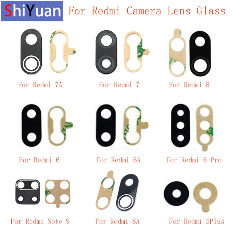 Back Rear Camera Lens Glass Replacement For Xiaomi Redmi Note 9 8 8A 7 7A 6 6A 6Pro 5Plus 5