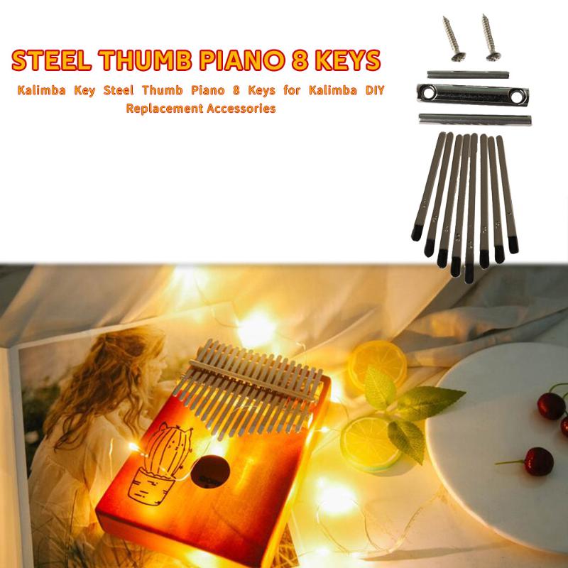 8 tangenter kalimba gør-det-selv-sæt tommelfinger klaver keyboard bogstaver stencilet skala identifikation til musikinstrument udskiftningsdele