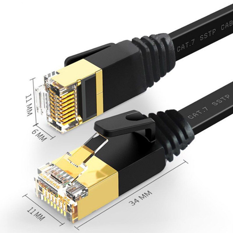 2m Flat network cable 10G cat7 high-speed category 7 pure copper Gigabit broadband shielded household network cable