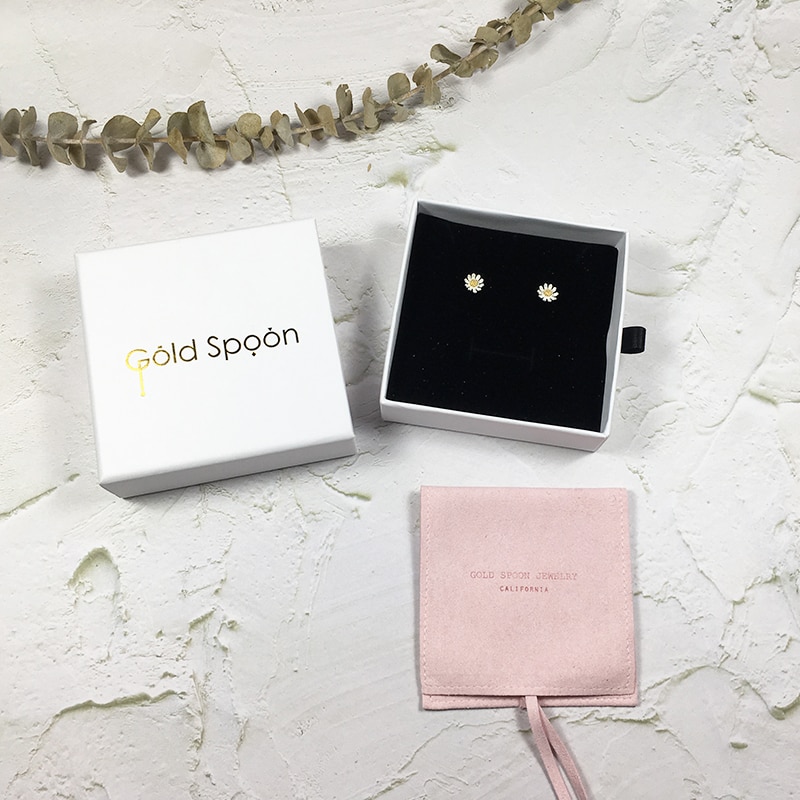 Échantillon 9X9X3cm coffret luxe enveloppe rabat microfibre daim bijoux pochette avec coffret