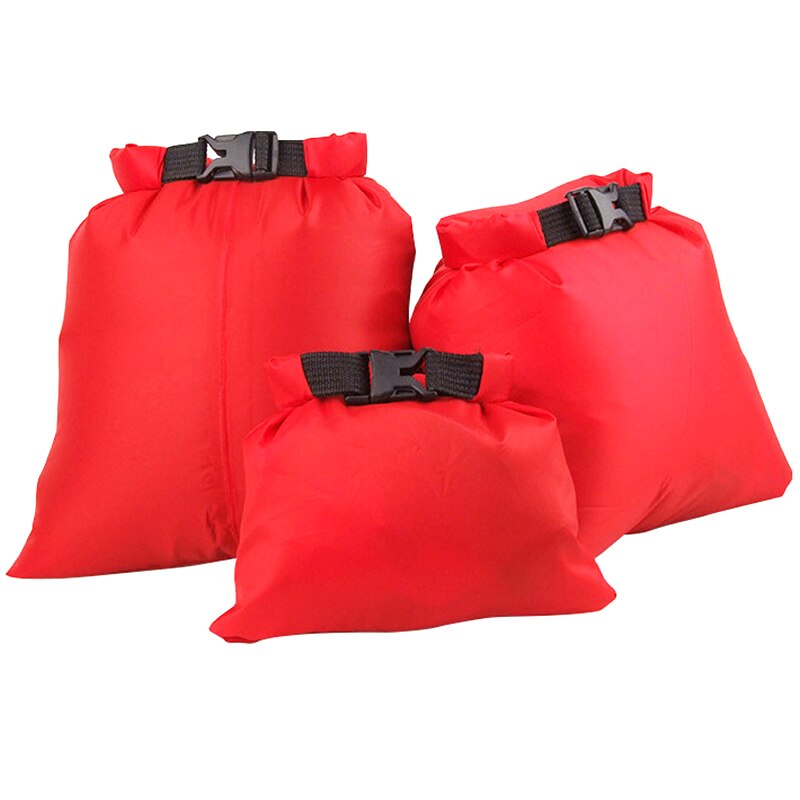 Small Size Light Weight Portable PVC Waterproof Bag Travel Storage Bag for Summer Travel Beach Drift Camping 3Pcs LDF668: Red