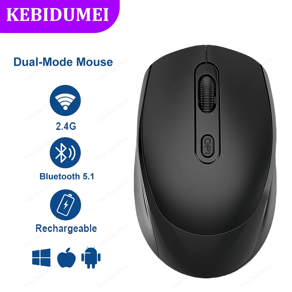 Bluetooth 5,1 Maus 2,4G Drahtlose Maus Dual-Modus Wiederaufladbare Maus Gaming Maus 1600DPI Stille Mäuse Für Macbook tablet Laptop