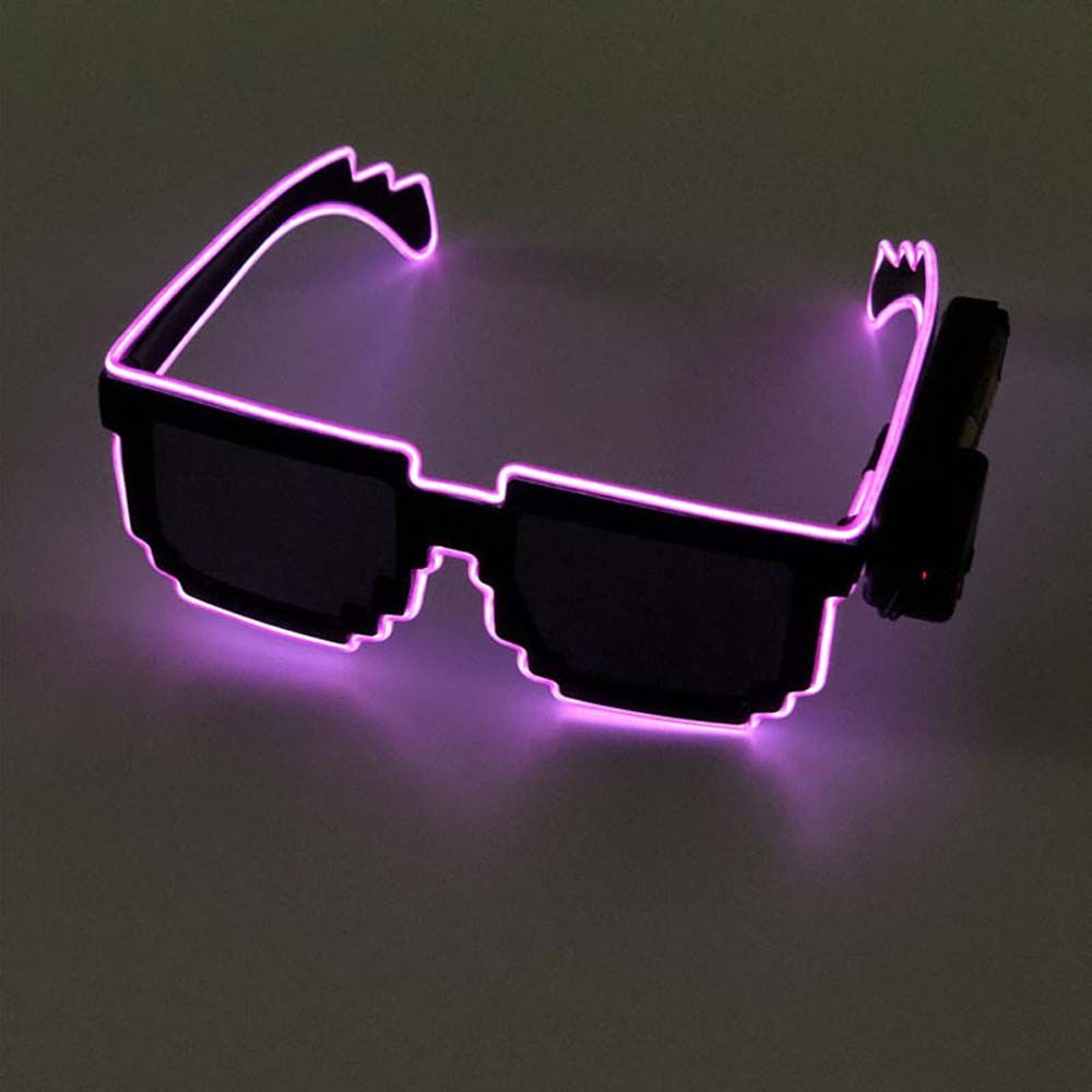Decorações brilhantes para cosplay, adereços para festa, óculos com luz led piscante, óculos luminosos de led, óculos de sol brilhantes, óculos de mosaico: Vermelho