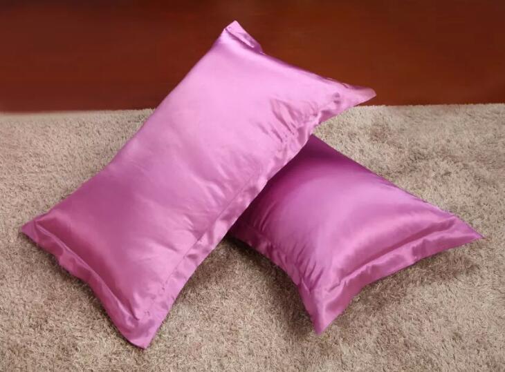 2 stuks 48 x 74cm imitatie zijden satijnen kussensloop kussensloop voor bedsprei comfortabele effen kussenslopen: 11