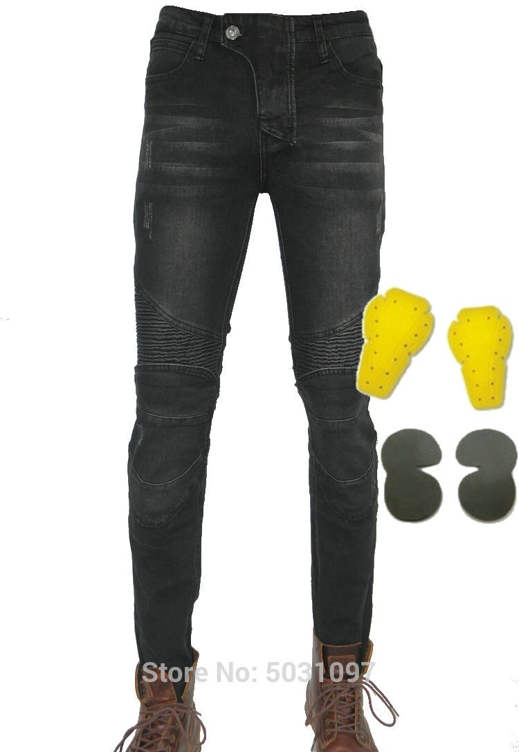 volero moto rcycle pantalon d'équitation super coupe slim moto pantalon de protection featherbad moto rbikers cyclisme jean noir: pants N ypads / 38