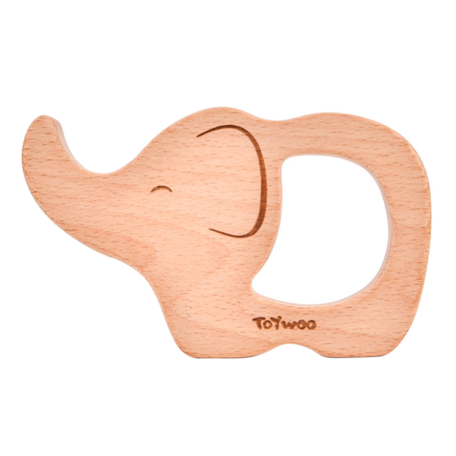 Baby Baby Houten Bijtring Speelgoed Ringen Beer Hond Dier Food Grade Douche: elephant