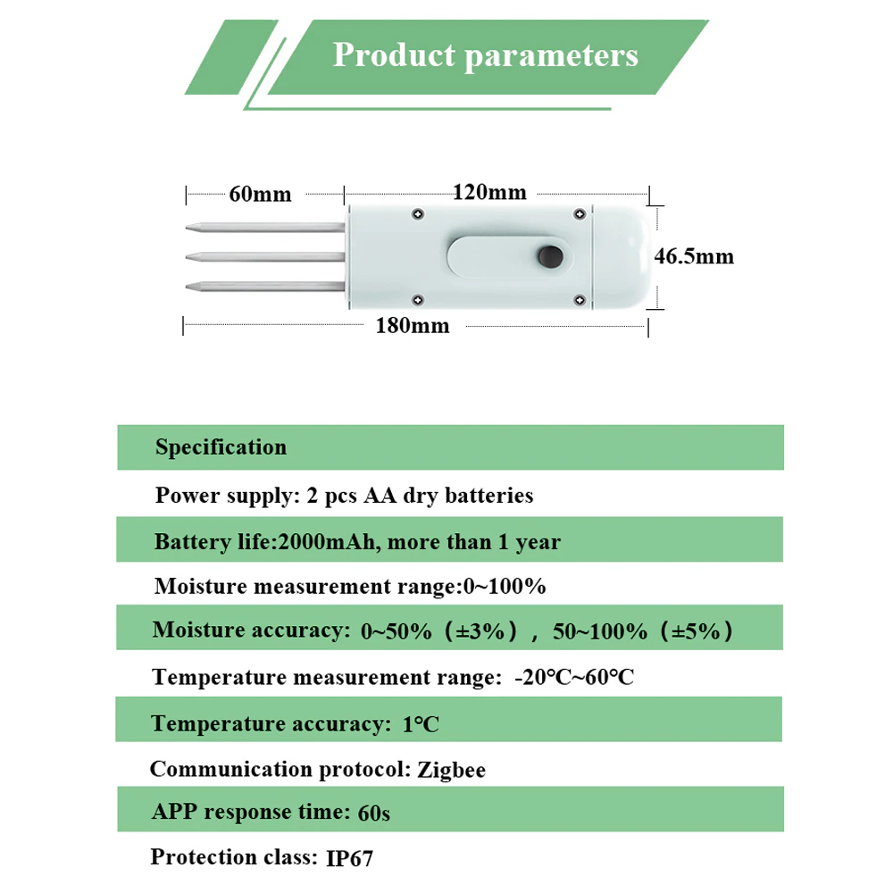 Tuya Zigbee – humidimètre Intelligent sans fil, testeur de température et d'humidité du sol, moniteur de plante, détecteur IP67 pour la plantation de jardin