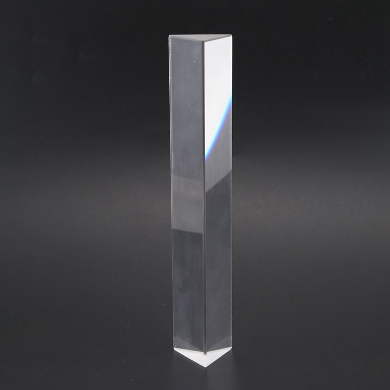 15 cmx 3cm regnbue optisk glass trippel trekantet prisme fysikk undervisning lysspekter med boks