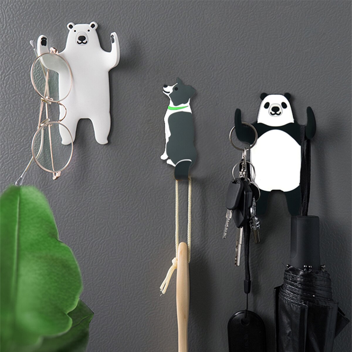 Animal Haken Hoge Sterkte Nail-Gratis Muur Haak Lijm Sterke Herbruikbare Waterdicht Voor Handdoek Kleding Tassen 1 stuks/3Pcs