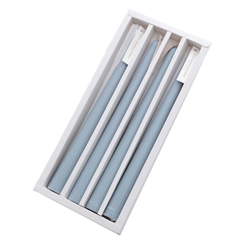 4pcs Elegent Taper Candles 9.8inch Tall Burning Smokeless Dinner Candles Wedding 37MF: 7