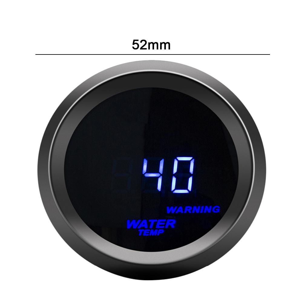 Auto Temperatuur Sensor 52MM Auto Modificatie Instrument LED Blauw Licht Digitale Water Temperatuur Meter Auto Water Temp Gauge