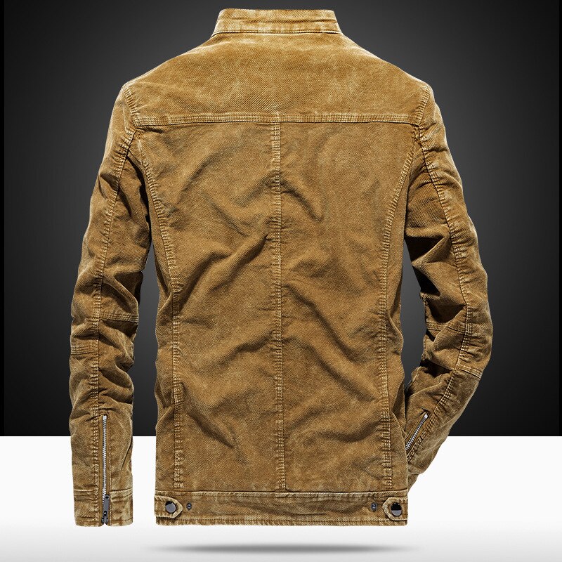 Cotton Men Slim Fit Denim Jacket Casual Stand Collar Long Sleeve Jacket Pocket Zipper Male Coat Plus Size M-3XL