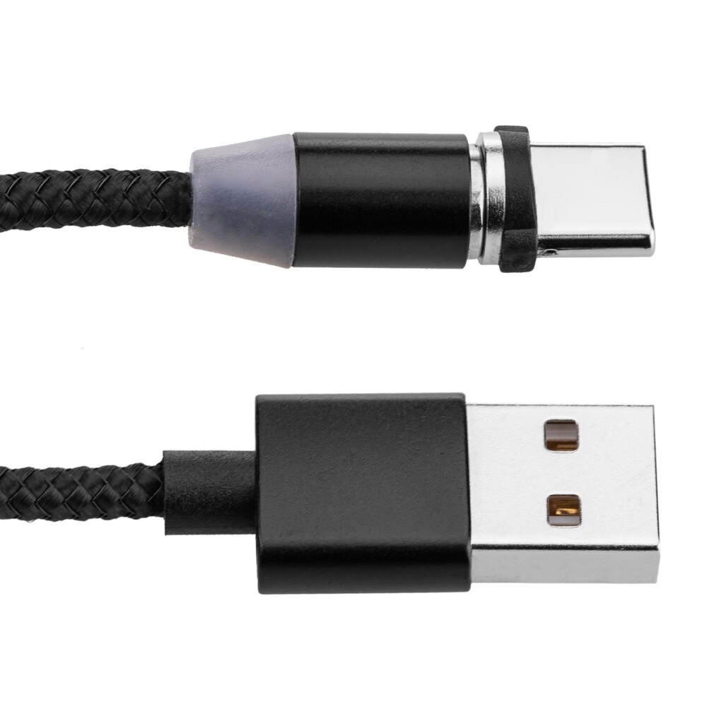BeMatik-2 In 1 Kabel USB-A 2.0 Man Connectors USB-C En Micro Usb Magnetic 1 M Gevlochten
