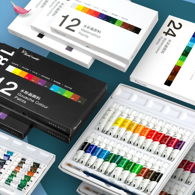 Professional12/18/24 Kleuren Aquarel/Gouache Verf 5Ml Buizen Wasbare Tekening Pigment Hand-Geschilderd verf Voor Art Diy