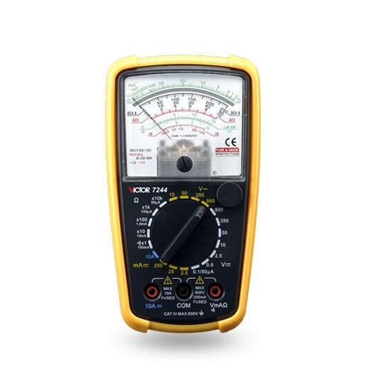 VICTOR 7244 Analogue Analog Multimeter Portable MULTITESTER Electrical Meter Ammeter Voltmeter Tester VC7244
