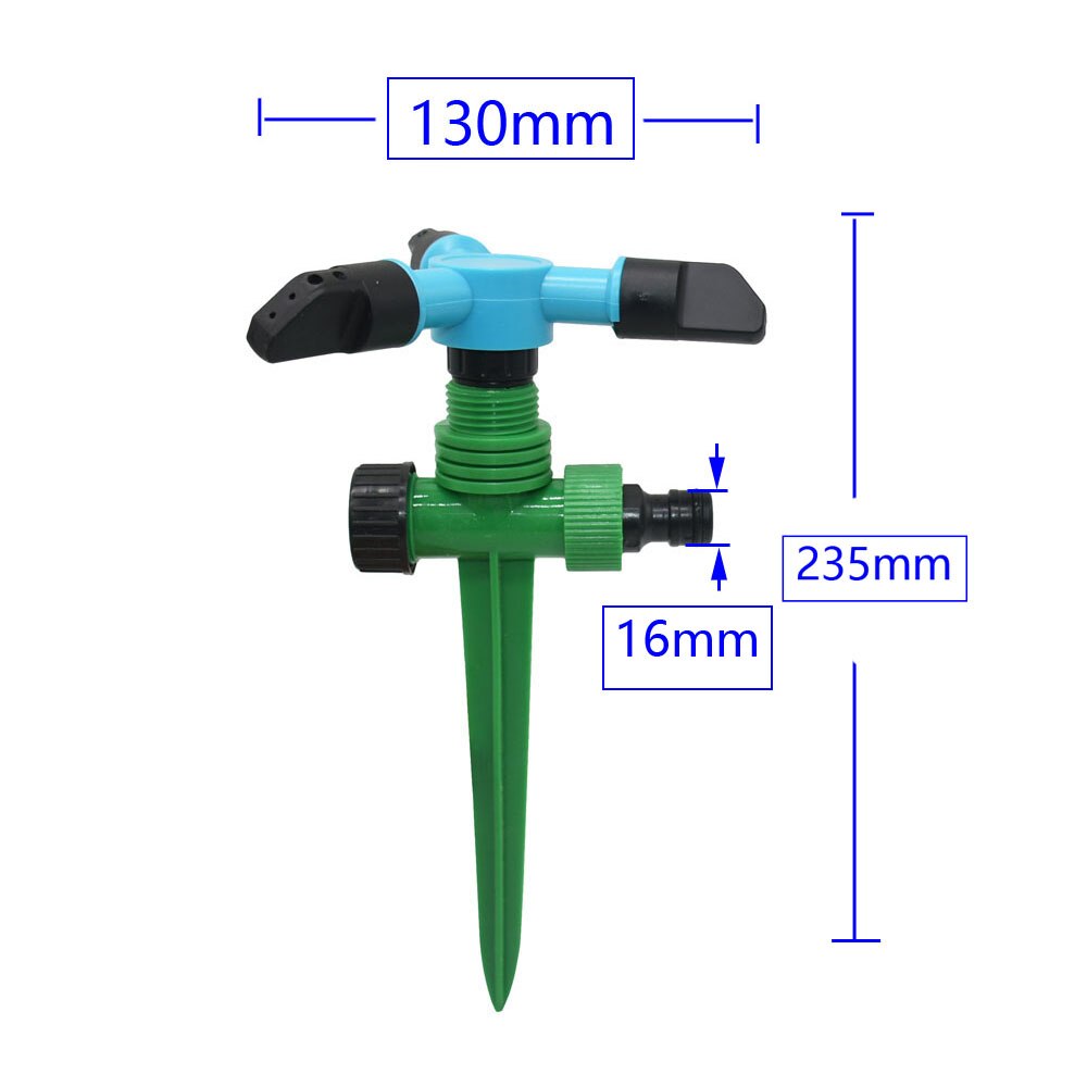 Garden Sprinklers With Support Automatic Watering Grass Lawn 360 Degree Rotating Water Sprinkler 3 Arms Nozzles Garden Irrigatio: Yellow