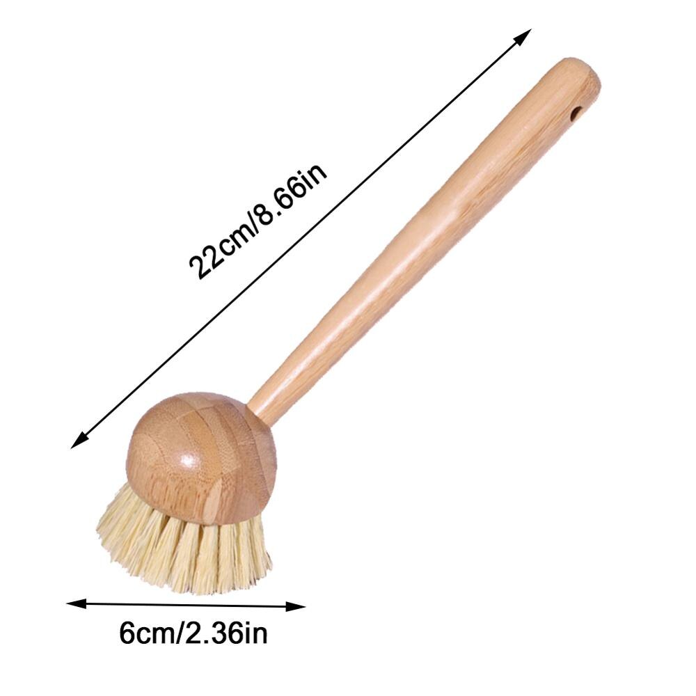 Cepillo de limpieza de madera, sartén con mango largo, cepillo para lavar platos, cuencos, cepillos de limpieza, accesorios de Herramientas de limpieza de cocina para el hogar: Type B