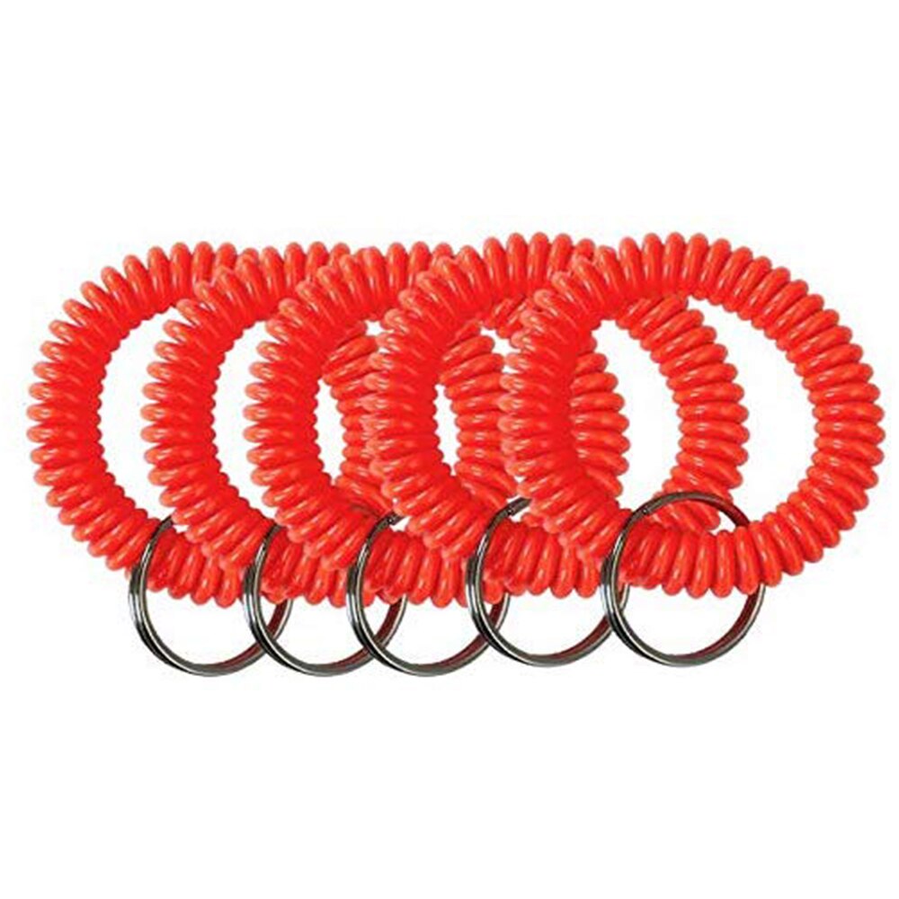5 Pack Plastic Rekbaar Lente Spiraal Pols Sleutel Coil Pols Band Sleutelhanger Sleutelhangers Voor Outdoor Sport Yoga Sauna zwembad