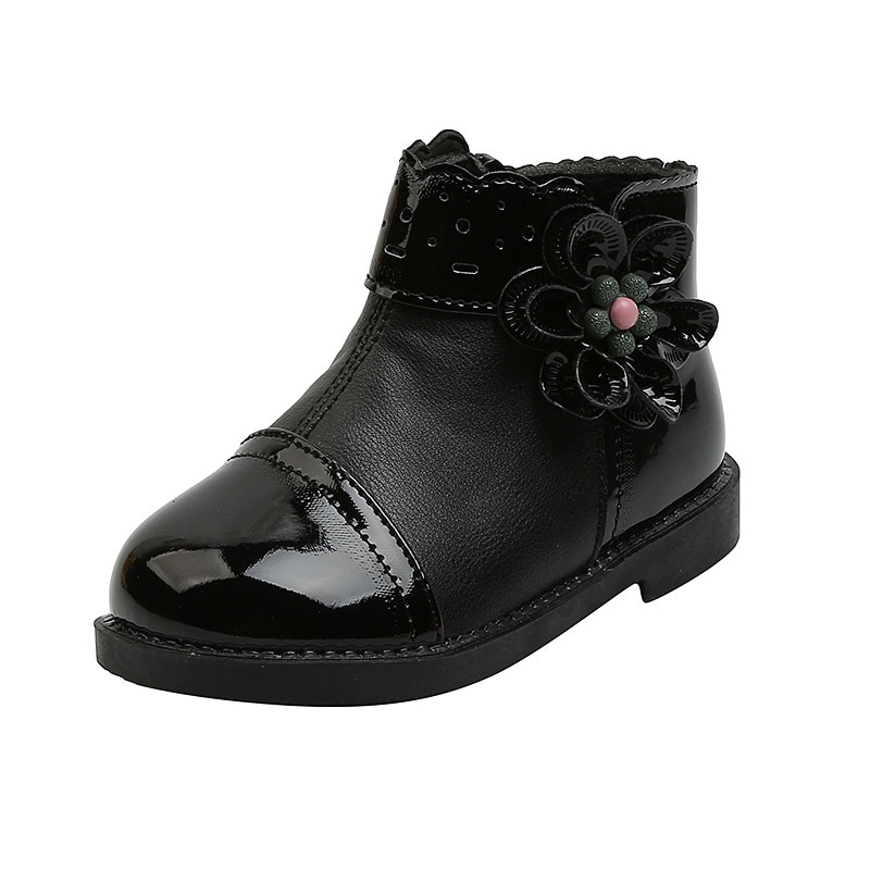 Bébé filles princesse fleur automne hiver bottines chaussures pour enfants pour enfants en cuir bottes chaudes 1 2 3 4 5 6 ans