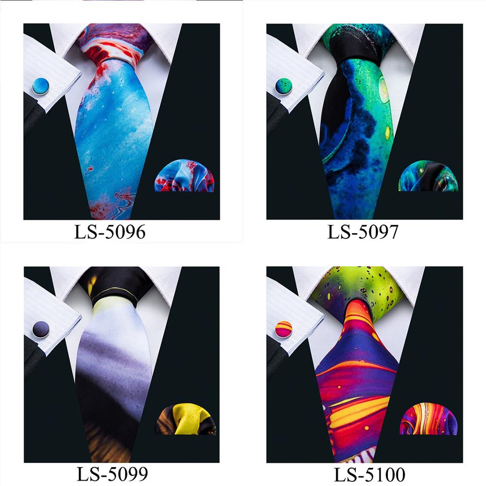 Men Necktie 100% Silk Mens Tie 7 Colors Print Ties For Men Wedding Barry.Wang Business Style Tie LS-07