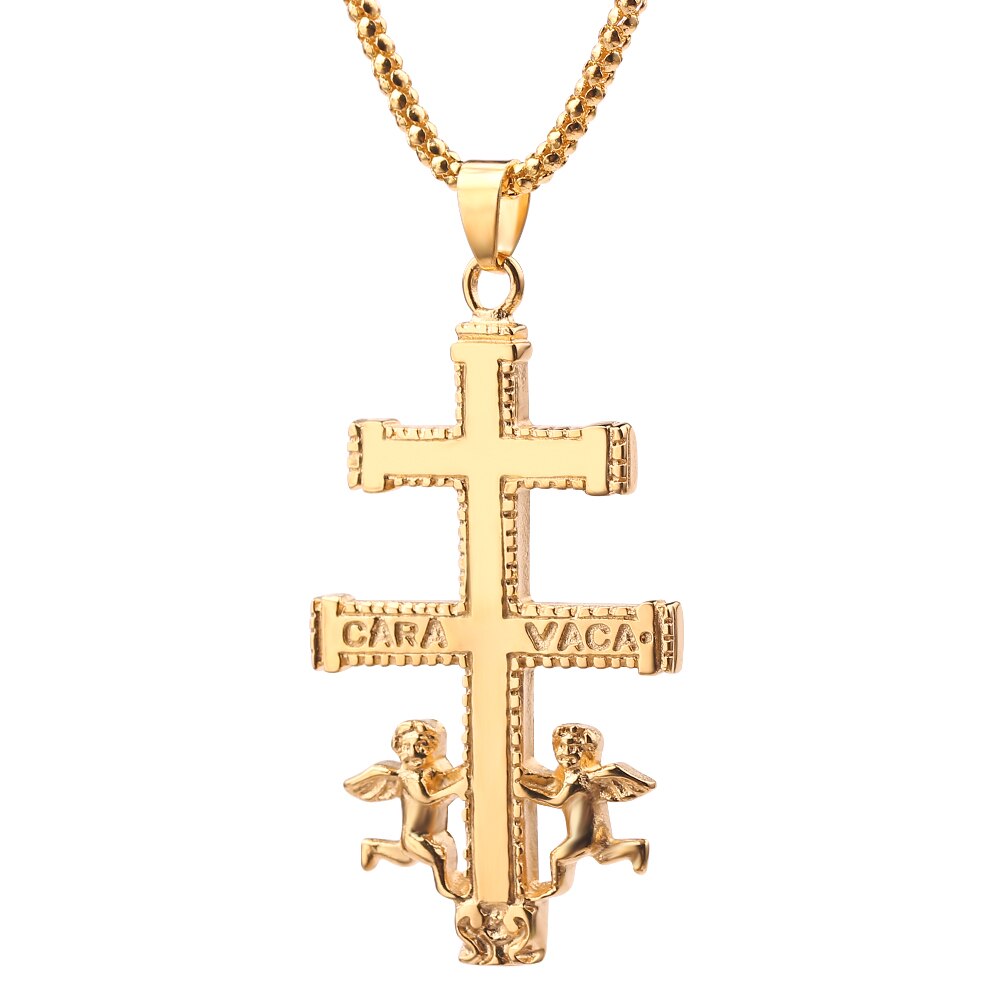 Colar de cruz de cruz com anjo de querubim melhor colares cristãos para as mulheres: big pendant