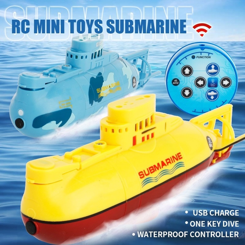 Mini Rc Submarine Speedboot Afstandsbediening Drone Onderzeeër Simulatie Model Toy Kids Submarine Speelgoed Boot Model Plastic Boot