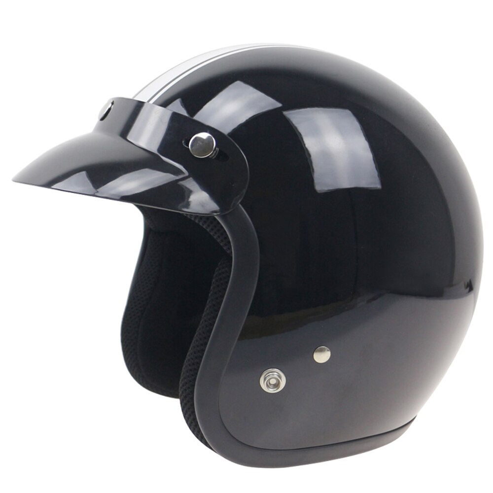 Universal Black 3-Snap Motorhelm Piek Lens Open Gezicht Zonnescherm Visor Shield