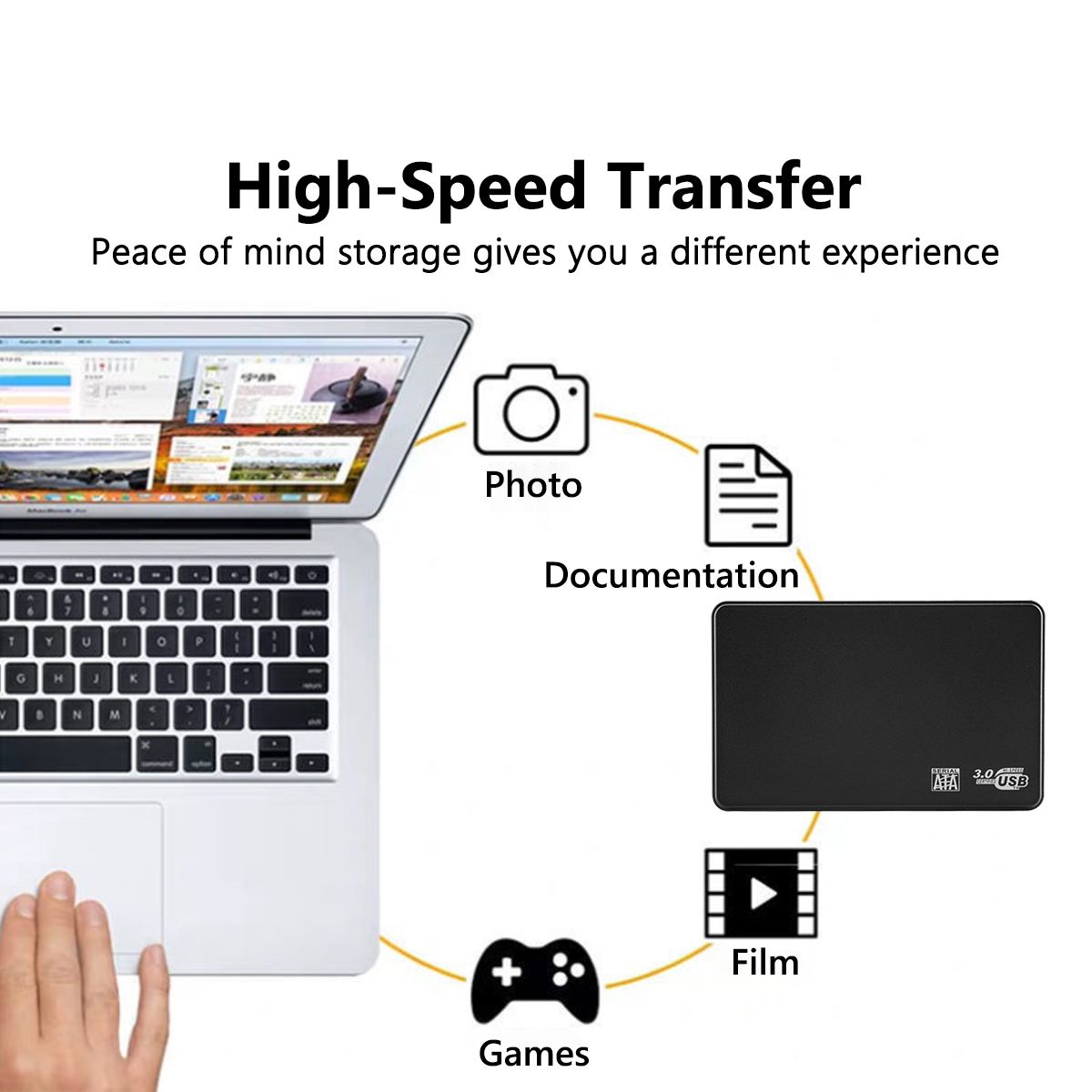 USB3.0 2.0 External Hard Drive Case SATA HDD SSD Drive Box 2.5inch Enclosure Mobile Hard Disk Reader Adapter With Cable for PC