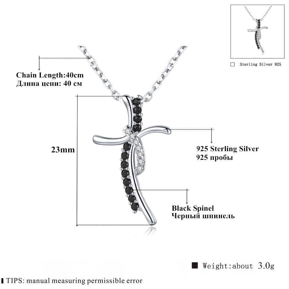 NERO awn 2020 Nuovo 100% 925 sterlina d'argento bella Croce Gioielli di Moda D'avanguardia Collane di Fidanzamento per le Donne di Nozze Pendenti con Gemme E Perle K042