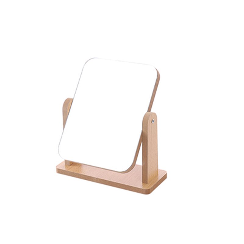 Wooden makeup mirror Rectangle desktop Princess mirror student dormitory desktop cosmetics beauty mirror XI3161104: S