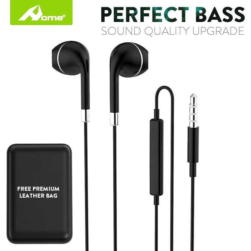 Auriculares intrauditivos con cable y conector de 3,5mm, cascos estéreo con cancelación de ruido y Control de volumen de auriculares para teléfono móvil: black silver UP