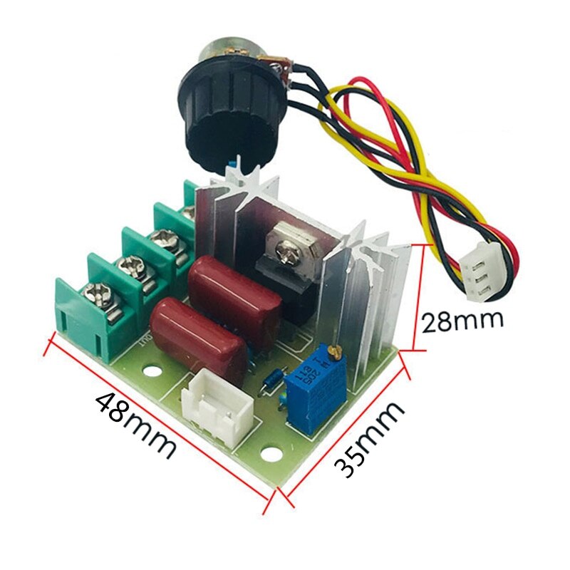 Spänningsregulator  ac 220 vregler led dimmen dimmer 2000w motorvarvtalsregulator modul m / potentiometer