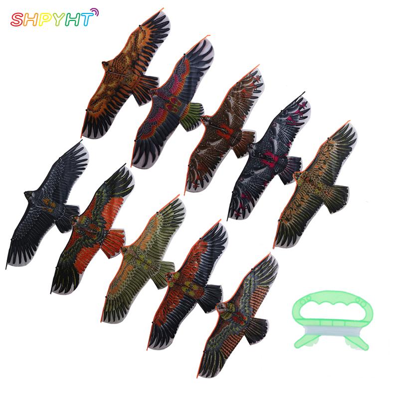1.1m plana águia pipa com 30 metros de linha pipa crianças voando pássaro pipas windsock brinquedos ao ar livre jardim pano brinquedos para crianças giftnew