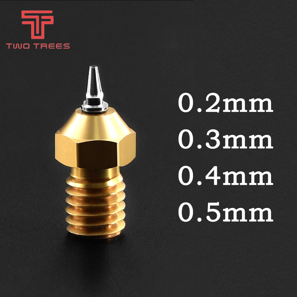 arrivals E3D V5 V6 Brass Nozzle M6 threaded 0.2/0.3/0.4/0.5mm Removable Stainless Steel Tips for 1.75mm filamnet