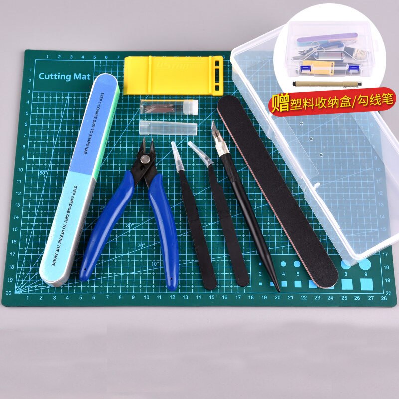 DIY Hobby Model Building Tools Set Accessories For Gundam Tools Cutting Mat Grinding Machine Polishing Tools Kit: Basic tool 4