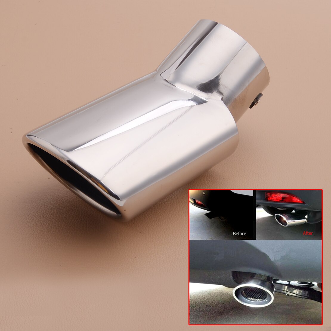 Rustfritt krom eksos hale rør Tips lyddemper listverk tailpipe passer til honda crv cr-v