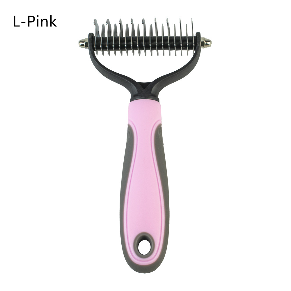 Hair Removal Comb for Dogs Cat Detangler Fur Trimming Dematting Brush Grooming Tool For matted Long Hair Curly Pet: black