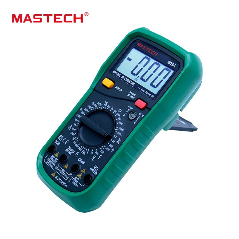 MASTECH-multímetro Digital MY64, medidor de temperatura de capacitancia de Frecuencia AC/DC DMM con amperímetro de prueba hFE, multímetro