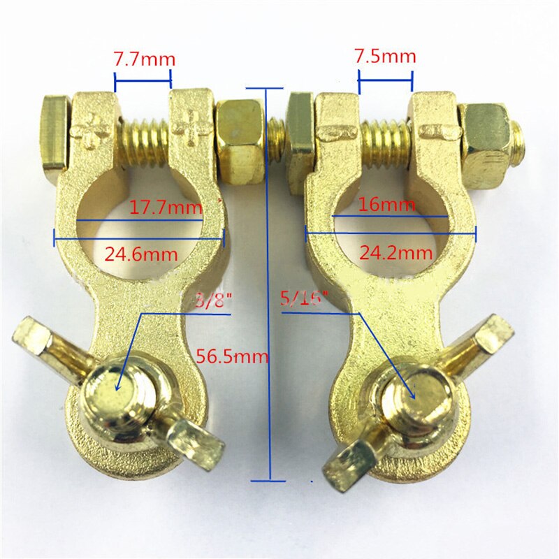 2PCS Auto Battery Terminal Connector Heavy Duty Battery Terminals Clamp Dual Connector Positive Negative Battery Connectors